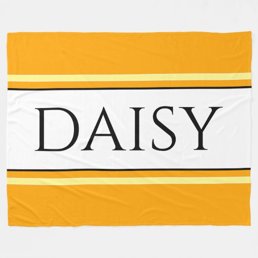 DAISY Heldere  Gouden Geel Witte Strepen Fleece Deken (Voorkant (Horizontaal))