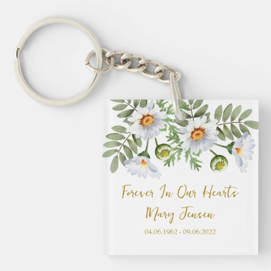 Daisy-herdenkings-sleutelhanger met foto sleutelhanger (Voorkant)
