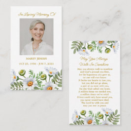 Daisy Herdenkingsfoto Funeral Gebedskaart Visitekaartje