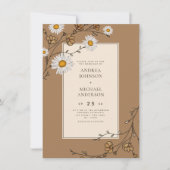 Daisy & Herfst Bloemen Bos Bladgroen Herfstbruilof Kaart (Voorkant)