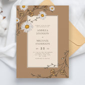 Daisy & Herfst Bloemen Bos Bladgroen Herfstbruilof Kaart