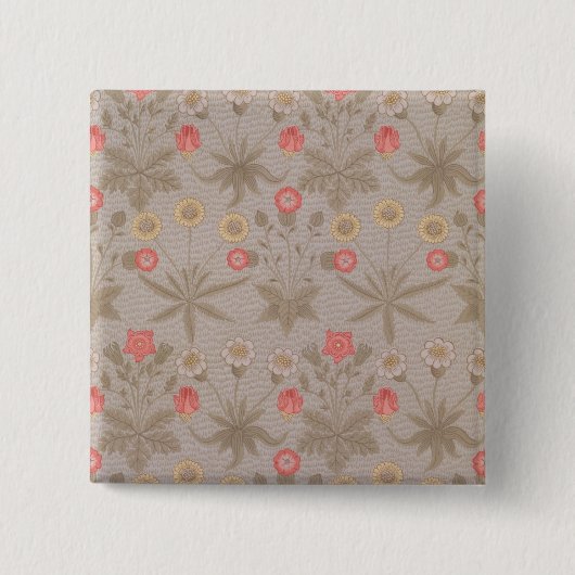 'Daisy', het eerste behang van William M Vierkante Button 5,1 Cm (Voorkant)