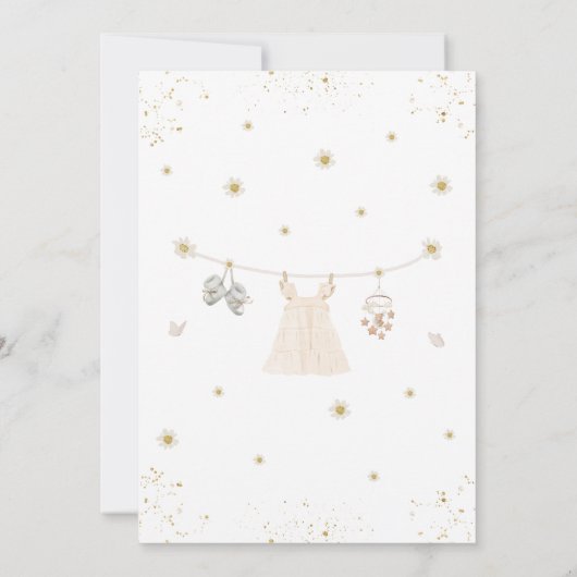 Daisy Het is een meisje Baby Kleding Baby shower Kaart (Achterkant)
