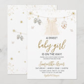 Daisy Het is een meisje Baby Kleding Baby shower Kaart (Voorkant / Achterkant)