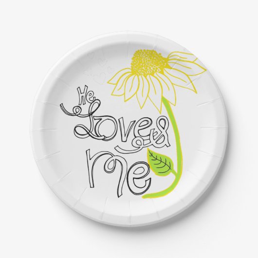 Daisy, hij houdt van me papieren Borden Papieren Bordje (Voorkant)