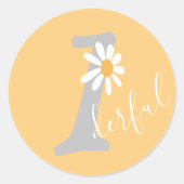 Daisy Hippie Baby First Birthday Wonderful Ronde Sticker (Voorkant)