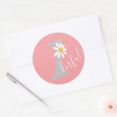Daisy Hippie Baby wonderful First Birthday Ronde Sticker (Envelop)