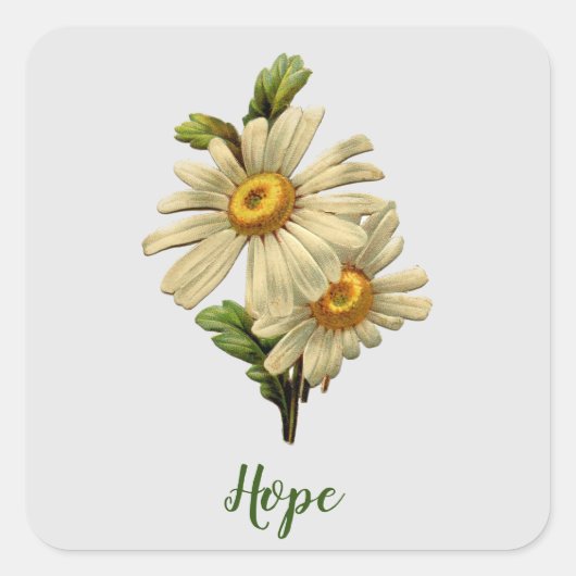 Daisy Hope Inspirerend Vierkante Sticker (Voorkant)