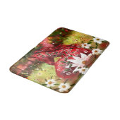 Daisy Horse Abstracte Kunst Rood Wit Groen Bloemen Badmat (Gekanteld)