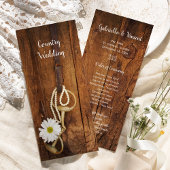 Daisy Horse Bit Country Western Wedding Programme Programmakaart