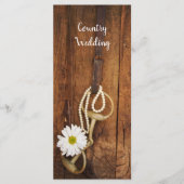 Daisy Horse Bit Country Western Wedding Programme Programmakaart (Voorkant)