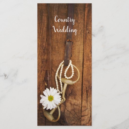 Daisy Horse Bit Country Western Wedding Programme Programmakaart (Voorkant)