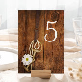 Daisy & Horse Bit Western Wedding Table Numbers Kaart