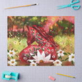 Daisy Horse Rood Wit Groen Bloemen Decoupage Tissuepapier (Craft)