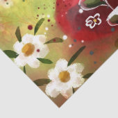 Daisy Horse Rood Wit Groen Bloemen Decoupage Tissuepapier (Detail)