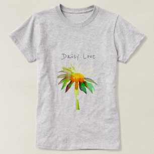 Daisy houdt van slogan moderne waterverf kunstbloe t-shirt