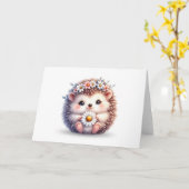 Daisy Hug – Hedgehog Wenskaart (Blank Inside) Kaart (Gele Bloem)