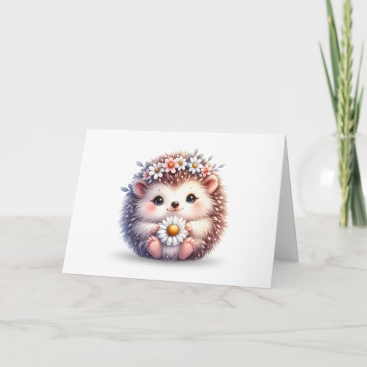 Daisy Hug – Hedgehog Wenskaart (Blank Inside) Kaart (Voorkant)