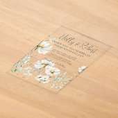 Daisy Huwelijksfoto QR-code Acryl Uitnodigingen (Laagn)