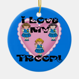 Daisy I Love My Troop Heart Keramisch Ornament