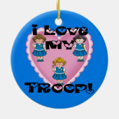Daisy I Love My Troop Heart Keramisch Ornament (Achterkant)