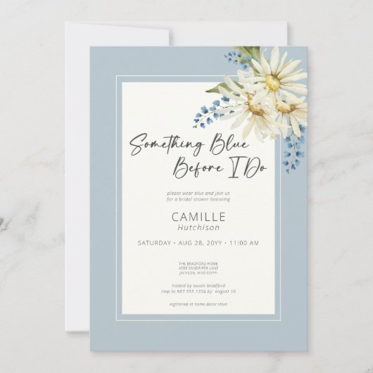 Daisy iets blauw voordat ik Vrijgezellenfeest doe Kaart (Voorkant)