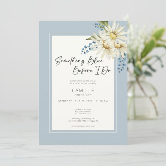 Daisy iets blauw voordat ik Vrijgezellenfeest doe Kaart (Staand voorkant)