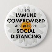 Daisy Immune Compromised 4" Button (Voorkant)