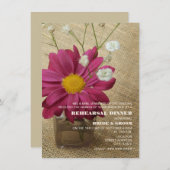 Daisy in Apothecary Bottle Burlap Rehearsal Dinner Kaart (Voorkant / Achterkant)