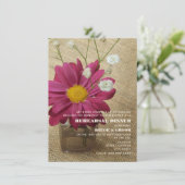 Daisy in Apothecary Bottle Burlap Rehearsal Dinner Kaart (Staand voorkant)
