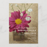Daisy in Apothecary Bottle Burlap Rehearsal Dinner