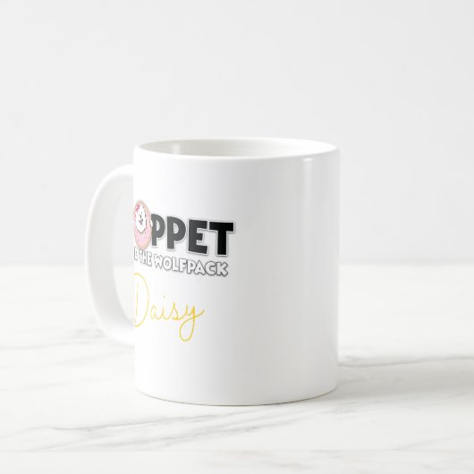 Daisy in een donut koffiemok (Voorkant links)