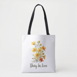 Daisy in Love Wildflower Tote Bag