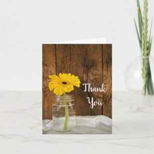 Daisy in Mason Jar Country Bridesmaid Bedankkaart