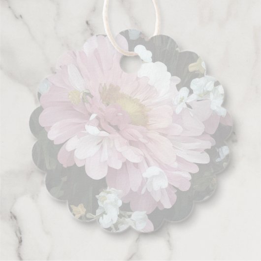 Daisy in roze bedankjes labels (Achterkant)