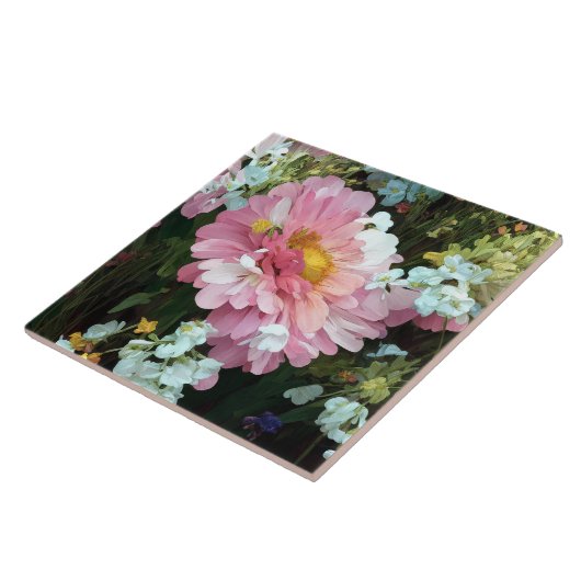 Daisy in roze tegeltje (Zijkant)
