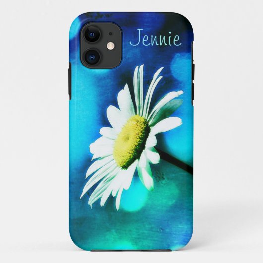 Daisy in Turquoise iPhone 5 Hoesje *Personaliseer* (Achterkant)