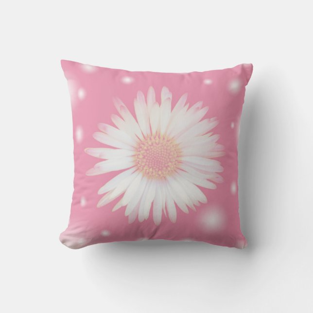 Daisy in zachte roze kleur kussen (Voorkant)