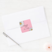 Daisy inktkunst bewerkbaar vierkante sticker (Envelop)