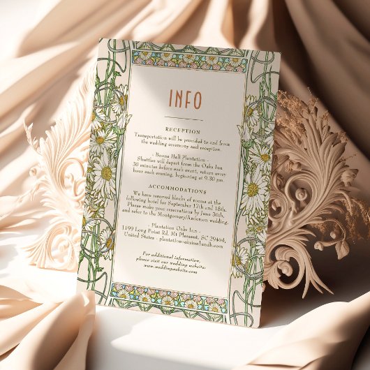 Daisy Insert INFO-gegevens Classic Mucha Kaart