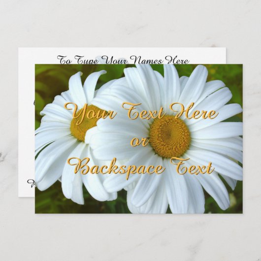 Daisy Invitalized Daisy RSVP-kaart Kaart (Voorkant / Achterkant)