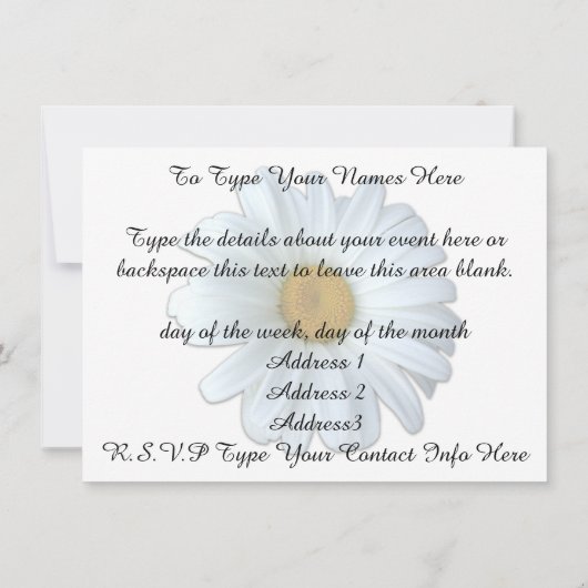 Daisy Invitalized Daisy RSVP-kaart Kaart (Achterkant)