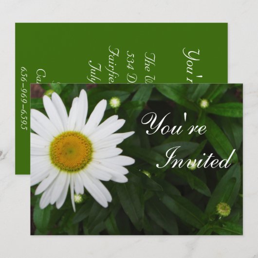 Daisy Invitation Kaart (Voorkant / Achterkant)