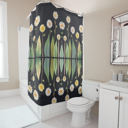 Daisy is in de nacht douchegordijn (In situ)