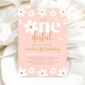 Daisy Isn't She ONEderful 1st Birthday Invitation Kaart
