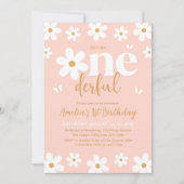 Daisy Isn't She ONEderful 1st Birthday Invitation Kaart (Voorkant)