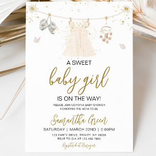 Daisy It's a Girl Babykleren Baby Shower Kaart
