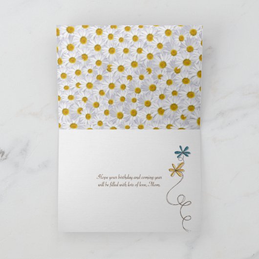 Daisy jarig voor mam kaart (Binnen)