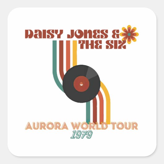 Daisy Jones de zes Vierkante Sticker (Voorkant)