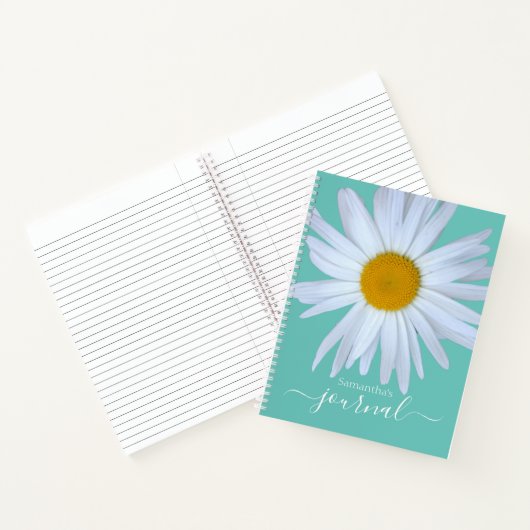 Daisy Journal Green White Script spiraal Notitiebo Notitieboek (Binnen)